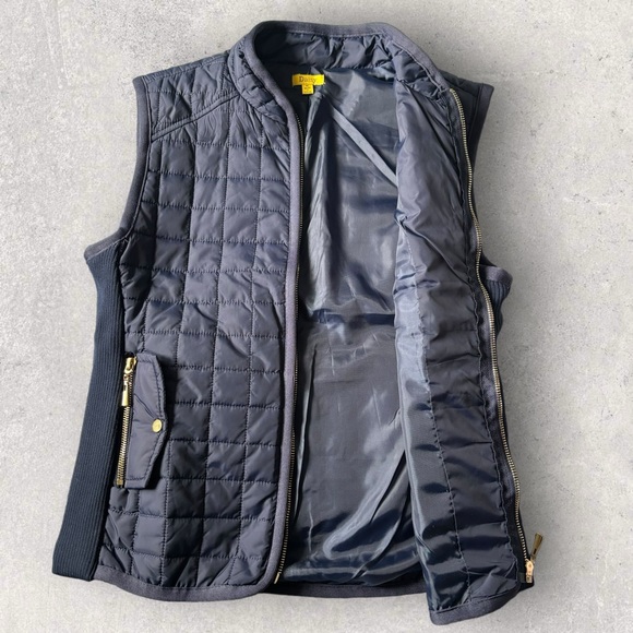 Daisy Brand Quilted Vest Navy with Gold Accents Lightweight Ladies Size Med - Picture 2 of 14
